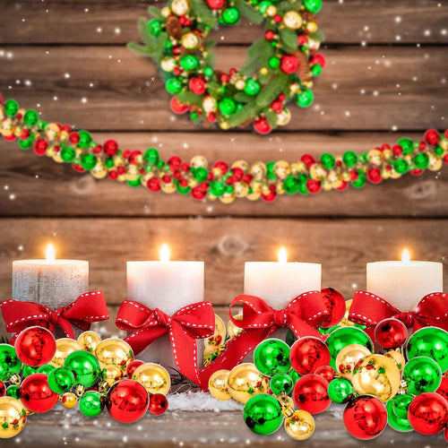 Ball garland draped on a Christmas tree