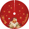 Red and gold Santa Christmas tree skirt, 48 inch