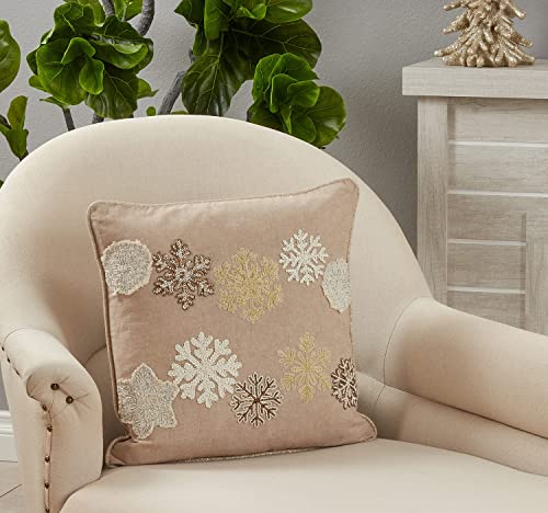 Beaded Snowflake Throw Pillow