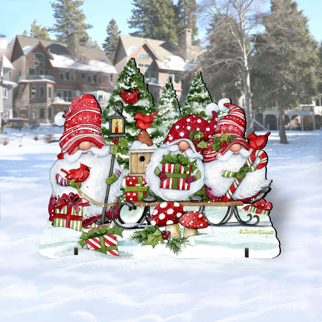 Santa & Snowman Gnomes Outdoor Display