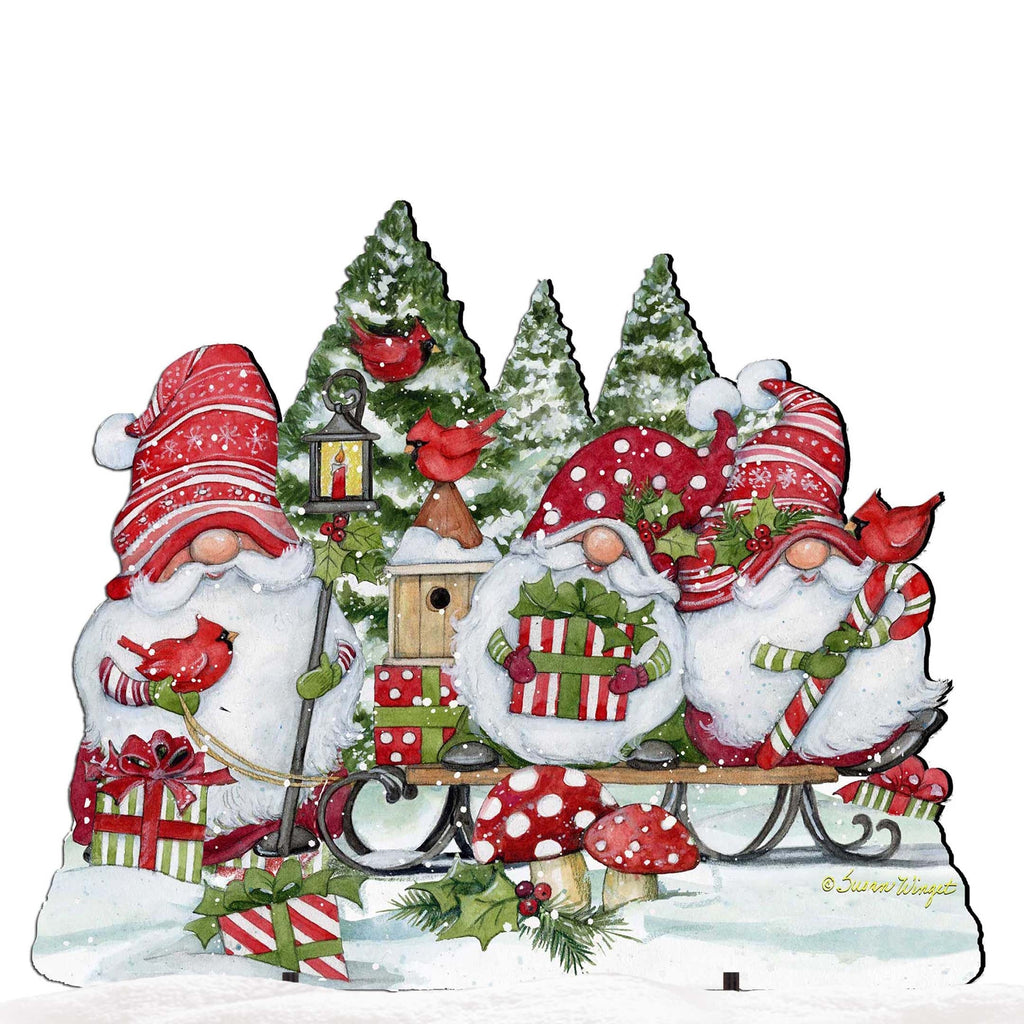 Santa & Snowman Gnomes Outdoor Display