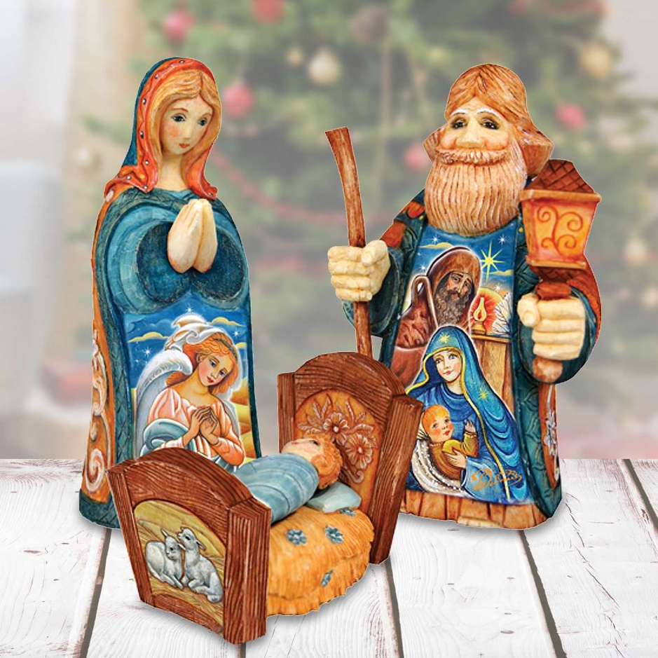 Holy Family Hand-Painted Figurine Set, Limited Edition