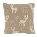Hand-Beaded Reindeer Throw Pillow