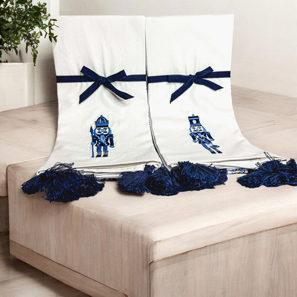 Blue Nutcracker Tea Towels, Set of 2
