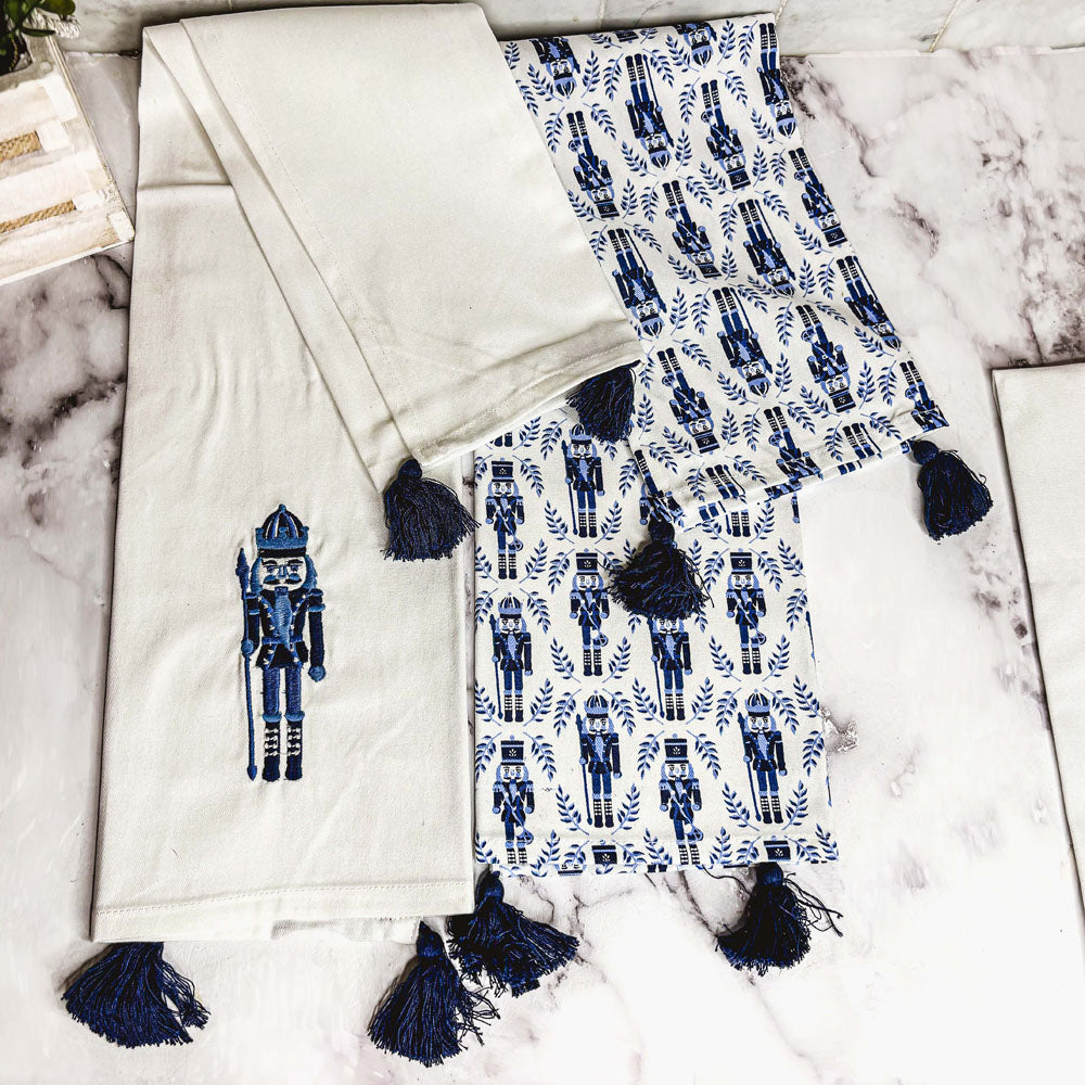 Blue Nutcracker Tea Towels, Set of 2