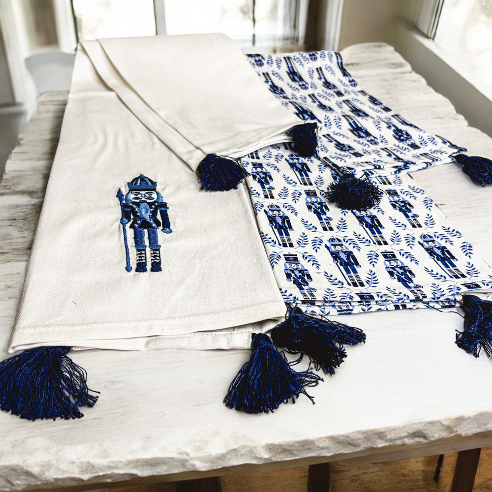 Blue Nutcracker Tea Towels, Set of 2