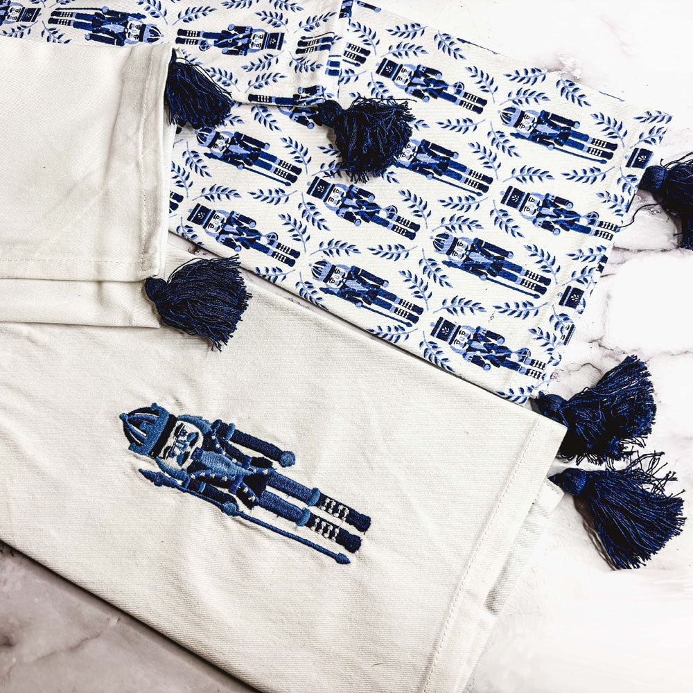 Blue Nutcracker Tea Towels, Set of 2