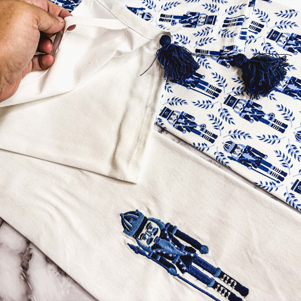 Blue Nutcracker Tea Towels, Set of 2