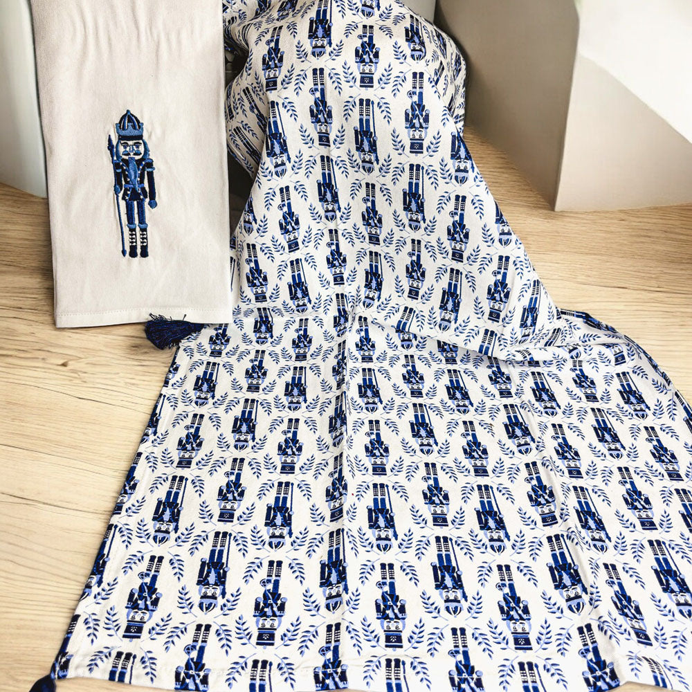 Blue Nutcracker Tea Towels, Set of 2