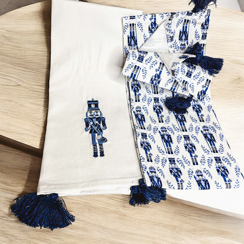 Blue Nutcracker Tea Towels, Set of 2