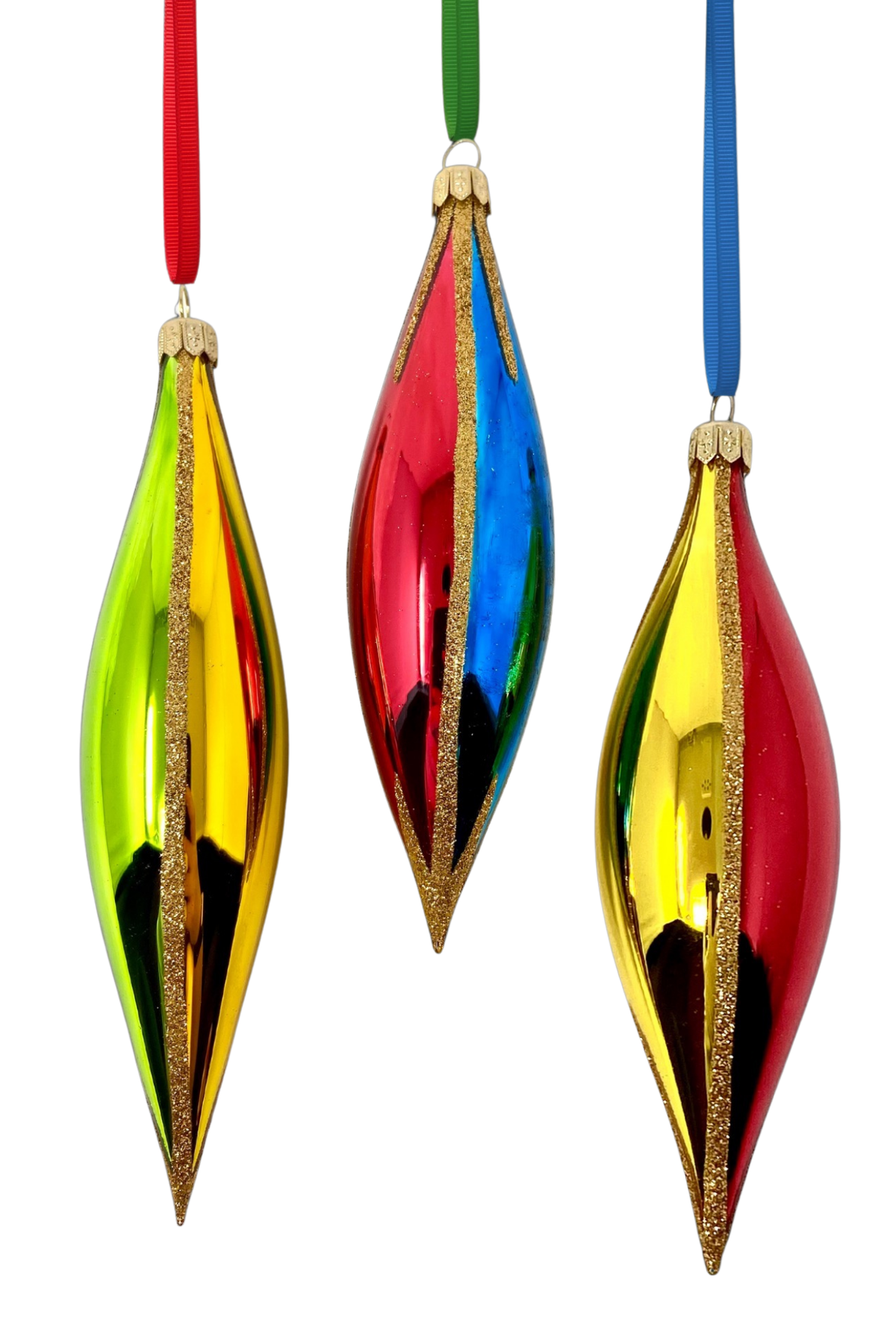 Passion Flames Glass Ornaments, Set of 3