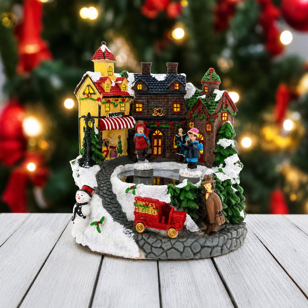 Winter Village Skating Rink Music Box