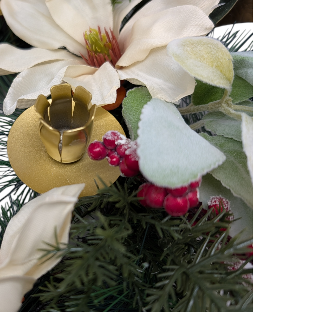 Magnolia & Pine Advent Wreath Centerpiece, 16"